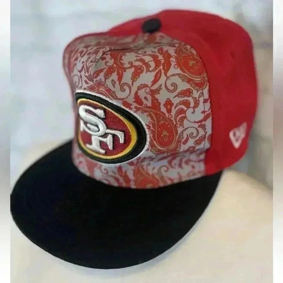 SAN FRANCISCO 49ERS New Era Niners NFL Red  Gray Paisley Snapback Hat Cap Custom - Picture 3 of 13